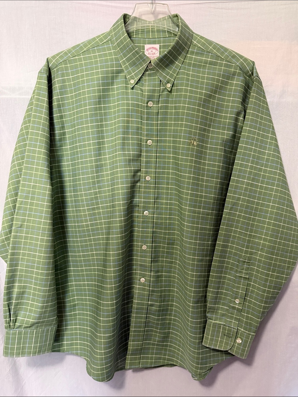 Brooks Brothers Green and Blue Plaid Button-Down Shirt